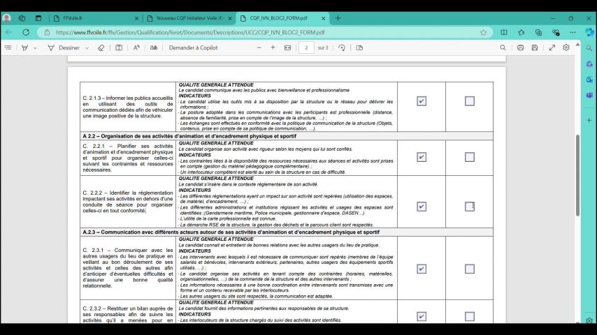 Gestion des livrets CQP par le formateur référent