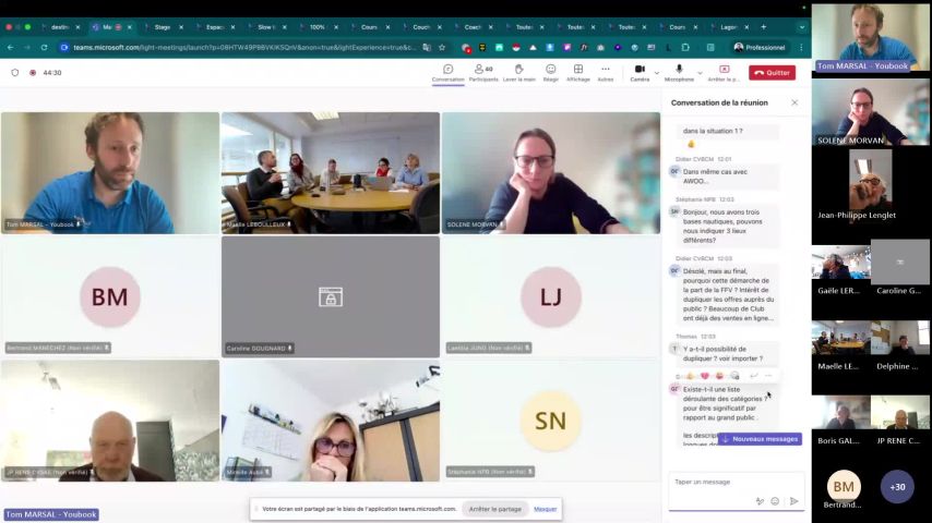 Matinale du développement du 14 Avril : Plateforme Destination Voile (pour les EFVoile utilisant une solution autre que Ouirésa et Axyomes)